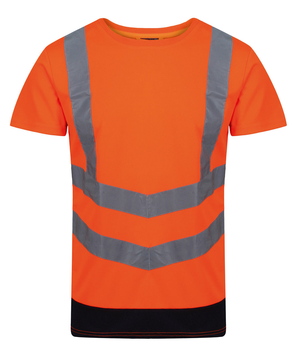 Pro Hi-Vis Short Sleeve T-Shirt in Orange/Navy, front view