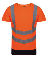 Pro Hi-Vis Short Sleeve T-Shirt in Orange/Navy, front view