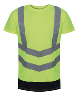 Pro Hi-Vis Short Sleeve T-Shirt in Yellow/Navy, front view