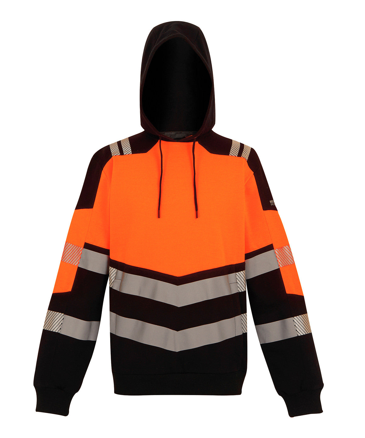 Hi-Vis X-Pro Hoodie (Class 2) in Black/Orange, front view