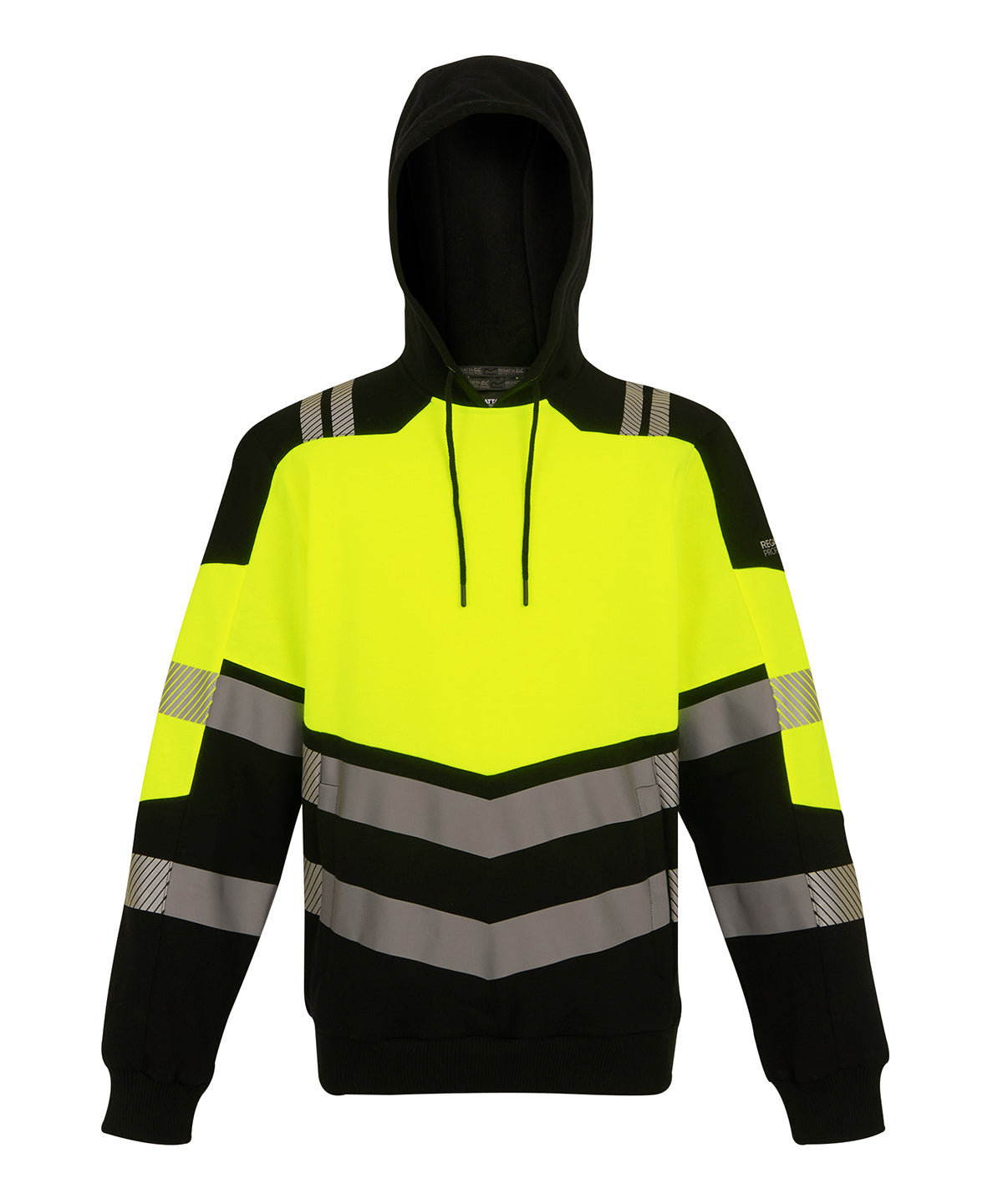 Hi-Vis X-Pro Hoodie (Class 2) in Black/Yellow, front view