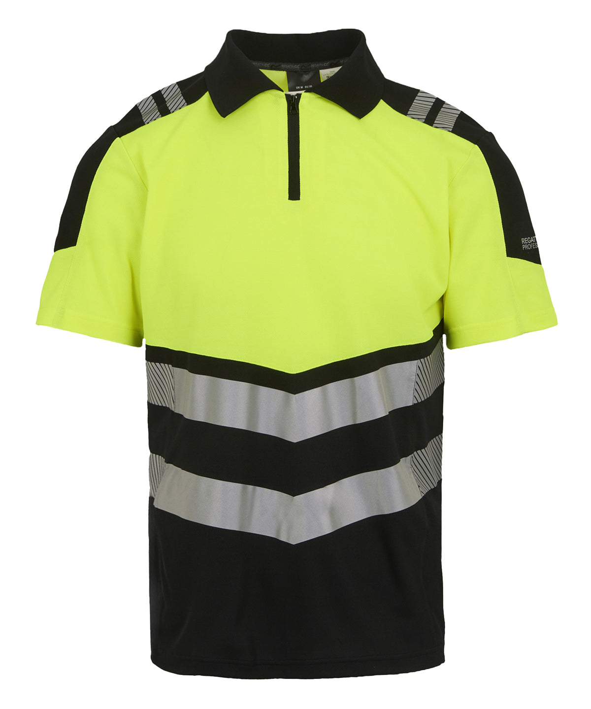 Hi-Vis X-Pro Polo (Class 1) in Black/Yellow, front view