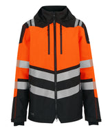 Hi-Vis X-Pro Waterproof Shell Jacket (Class 2) in Black/Orange, front view