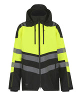 Hi-Vis X-Pro Waterproof Shell Jacket (Class 2) in Black/Yellow, front view