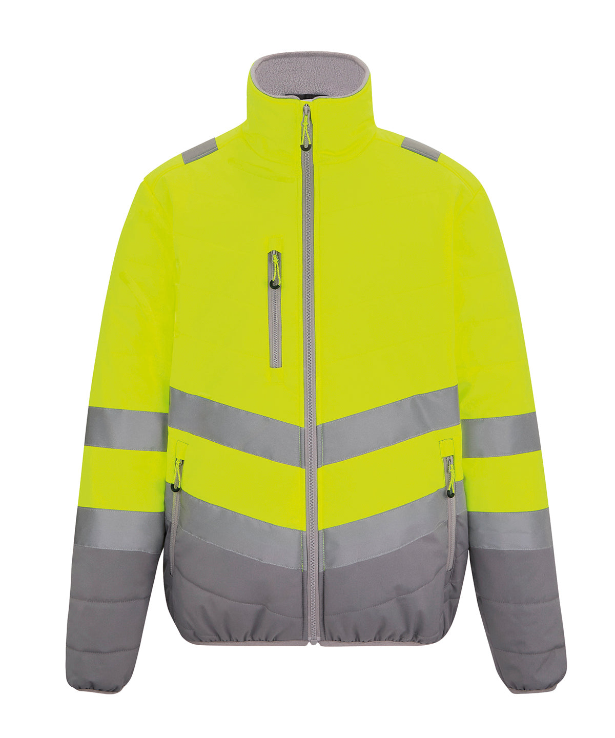 Hi-Vis Two-Tone Thermal Jacket in Yellow, front view