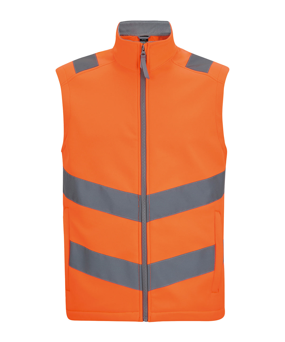 Hi-Vis Pro Contract Ablaze Softshell Bodywarmer in Orange, front view