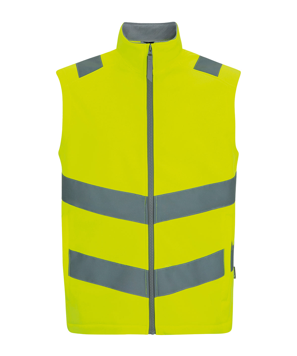 Hi-Vis Pro Contract Ablaze Softshell Bodywarmer in Yellow, front view