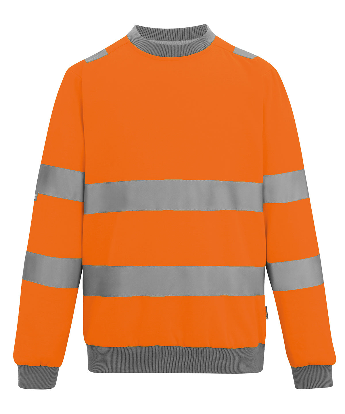 Hi-Vis Pro Contrast Crew Neck Sweatshirt in Orange, front view