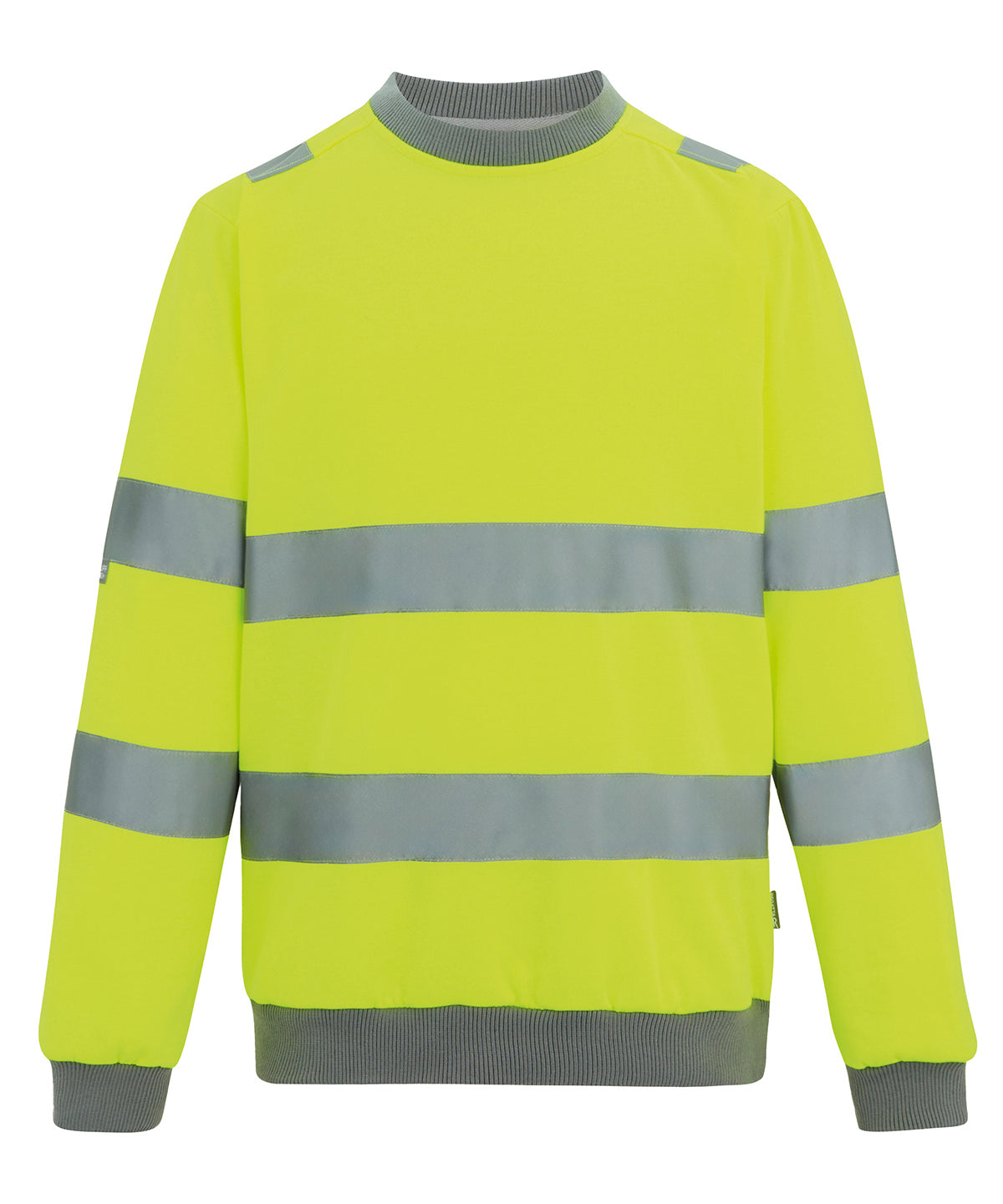 Hi-Vis Pro Contrast Crew Neck Sweatshirt in Yellow, front view