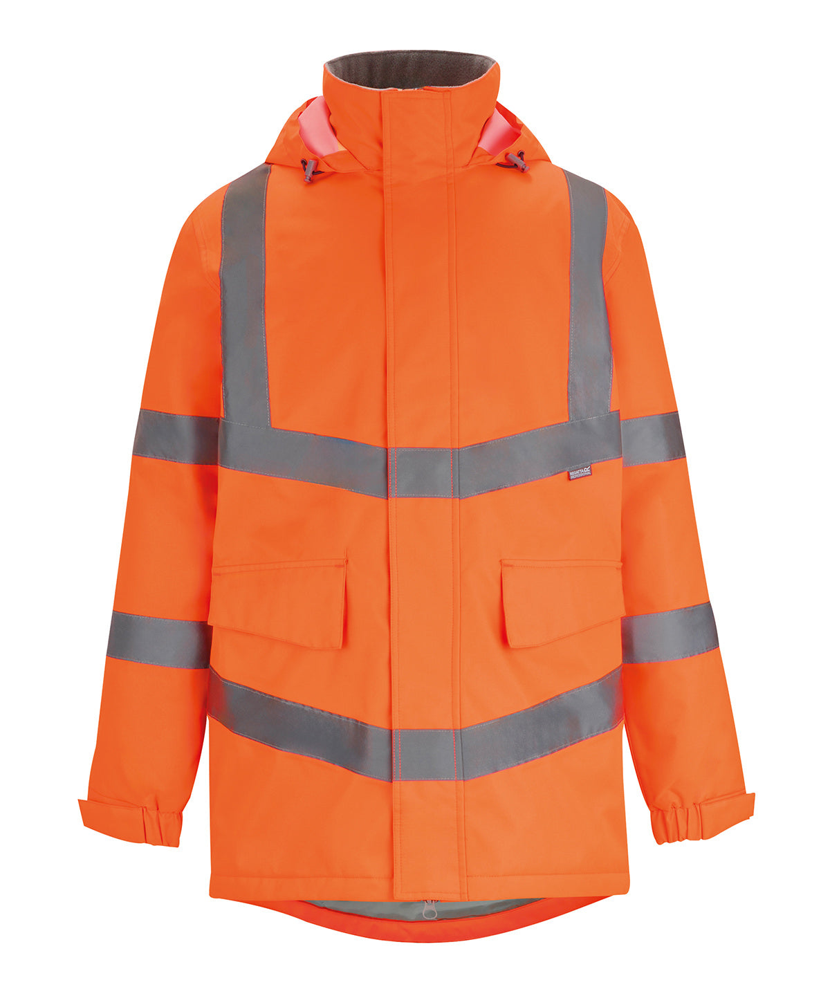 Hi-Vis Pro Contract Dover Parka in Orange, front view