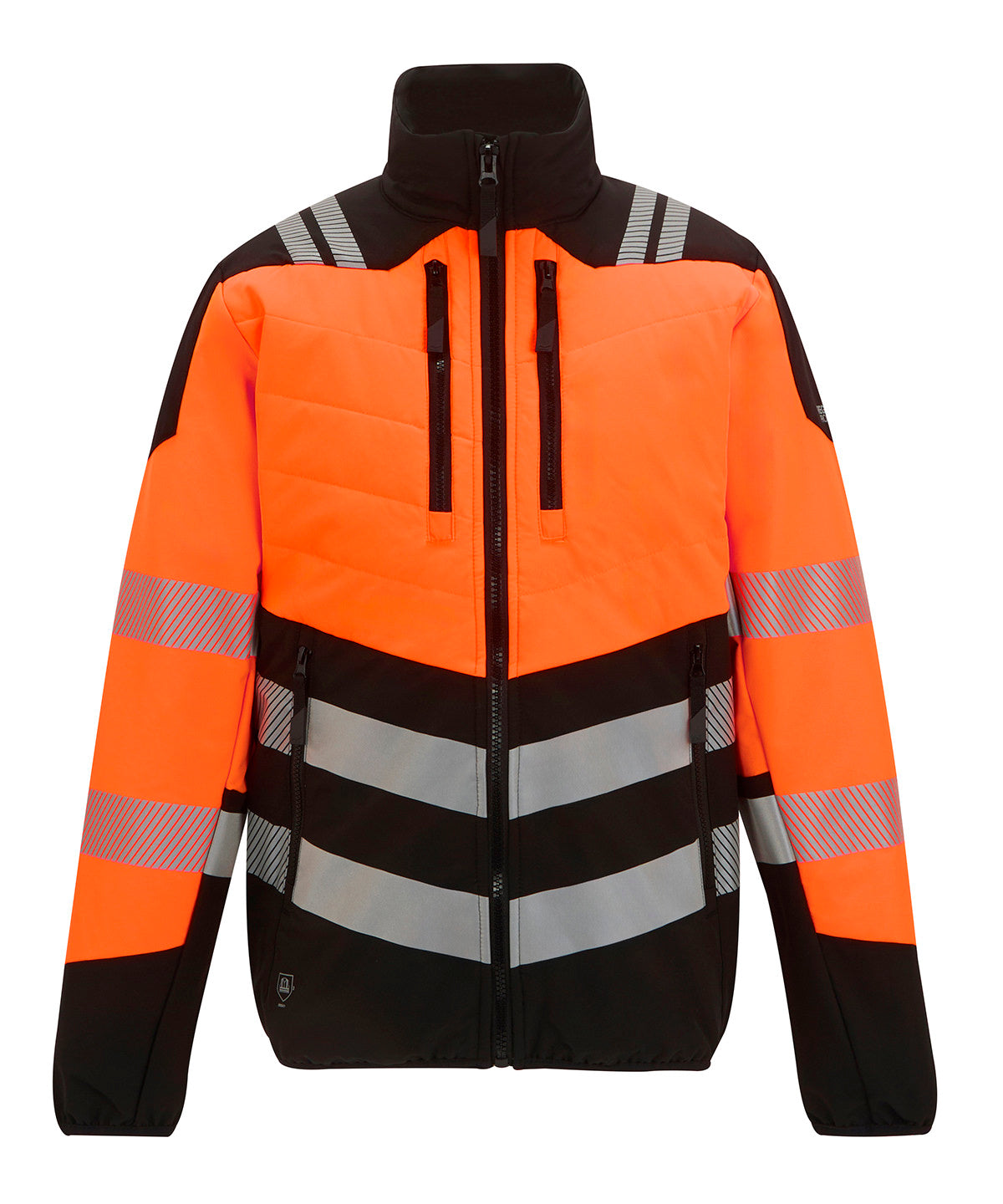 Hi-Vis X-Pro Hybrid Jacket (Class 2) in Black/Orange, front view