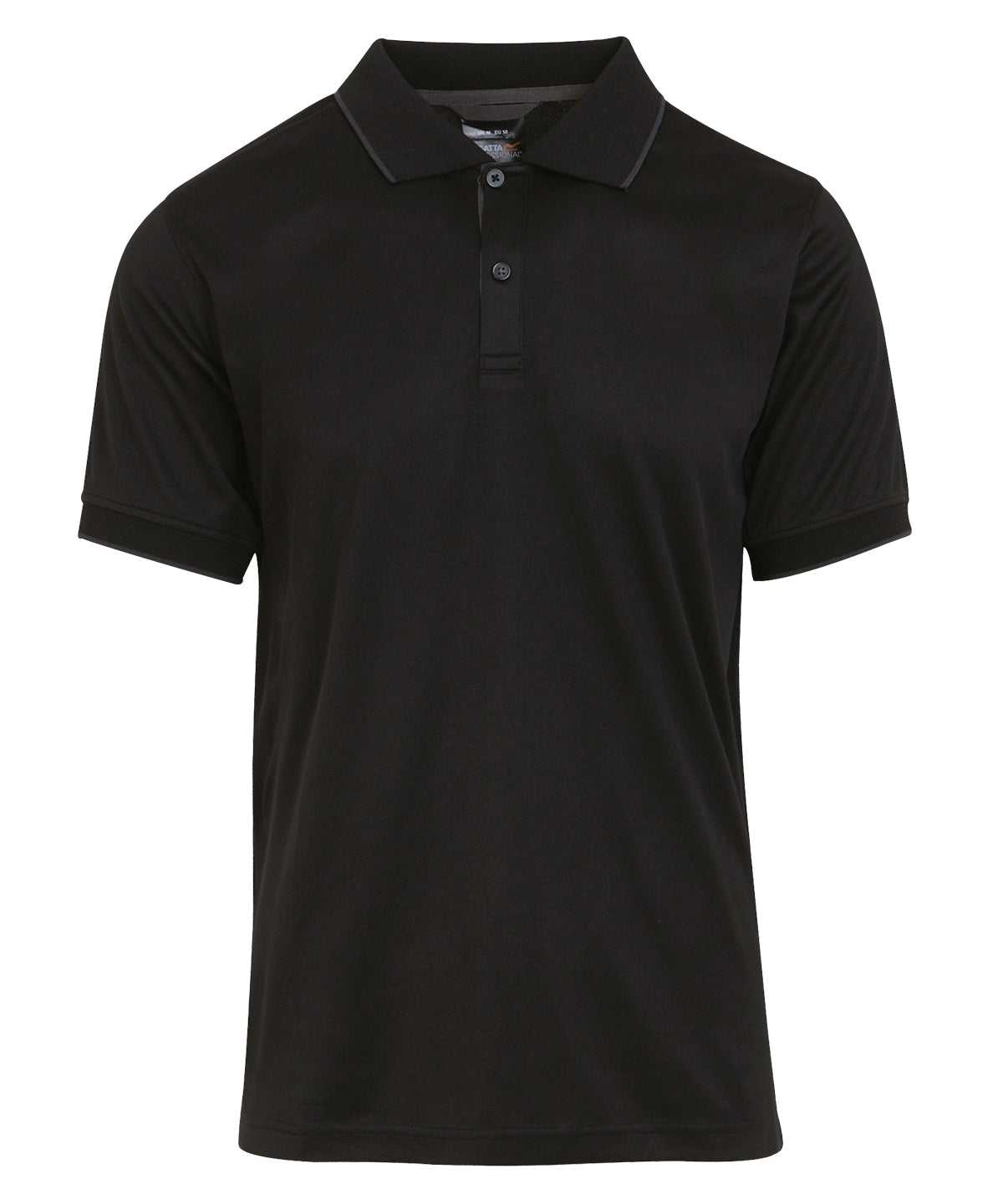 Navigate Short Sleeve Polo in Black/Seal, front view