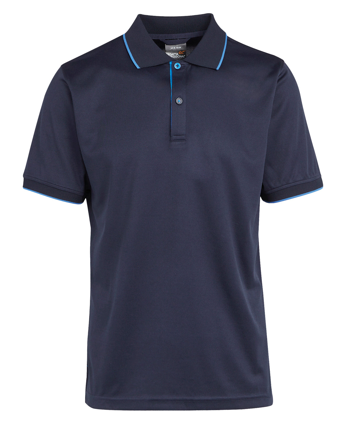 Navigate Short Sleeve Polo in Navy/French Blue, front view