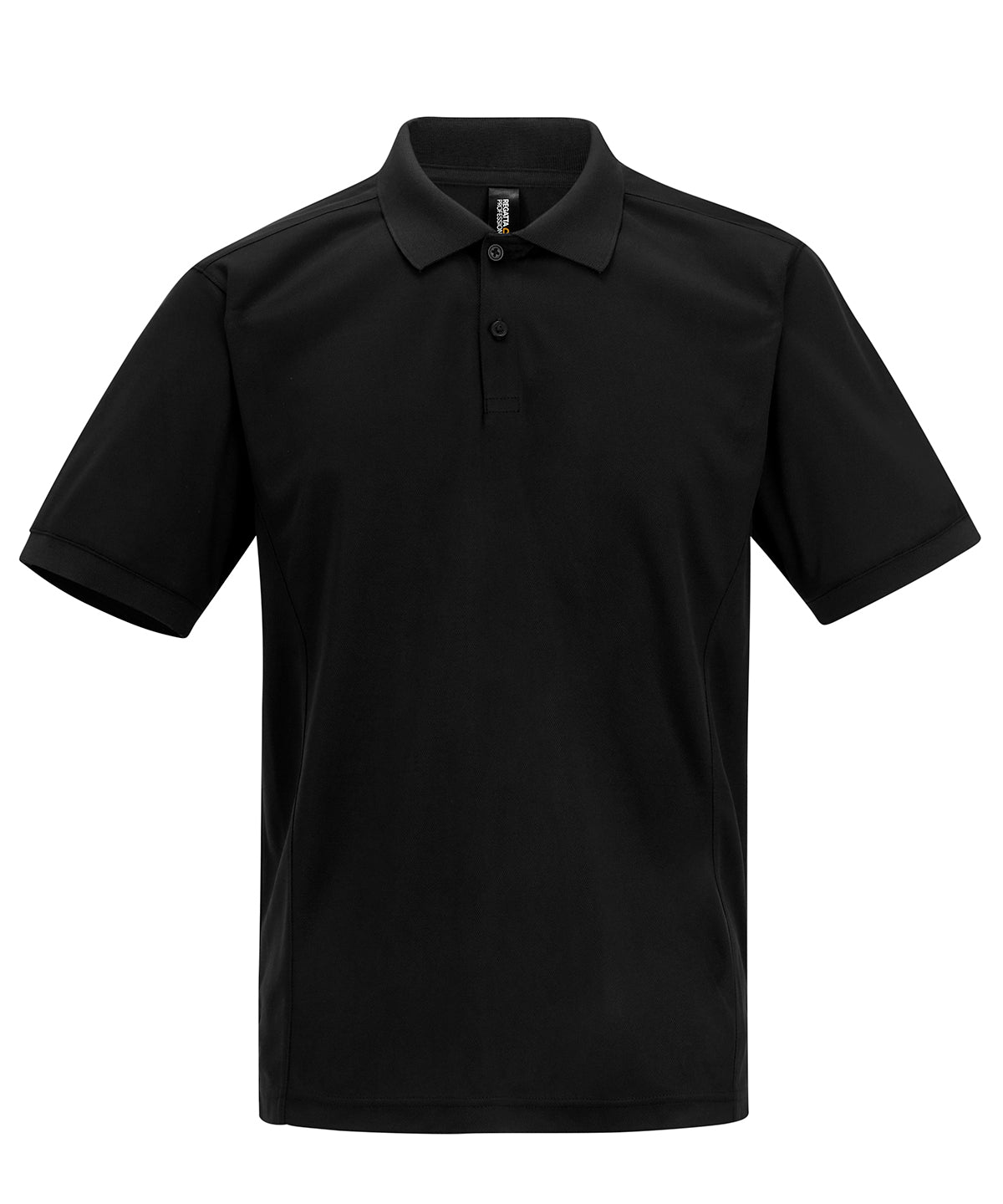 Recycle.me Piqué Polo Shirt in Black, front view