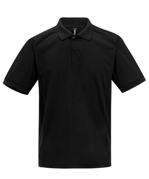 Recycle.me Piqué Polo Shirt in Black, front view