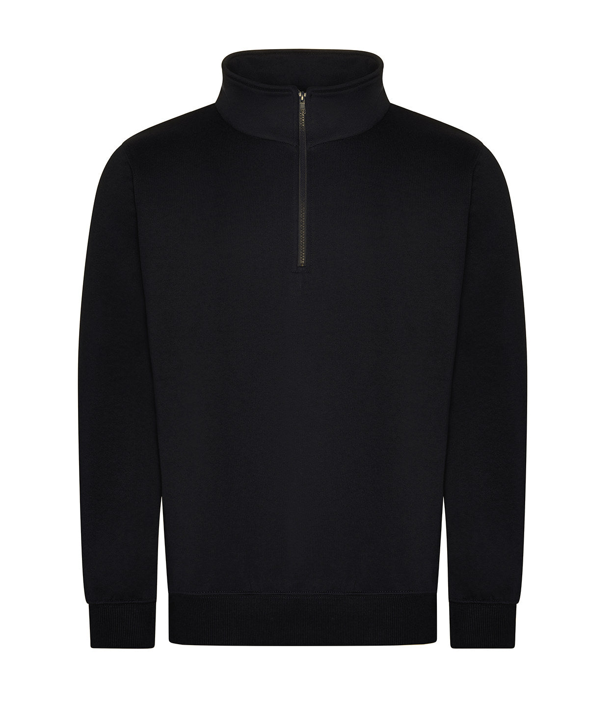 Pro ¼-Neck Zip Sweatshirt in Black, front view