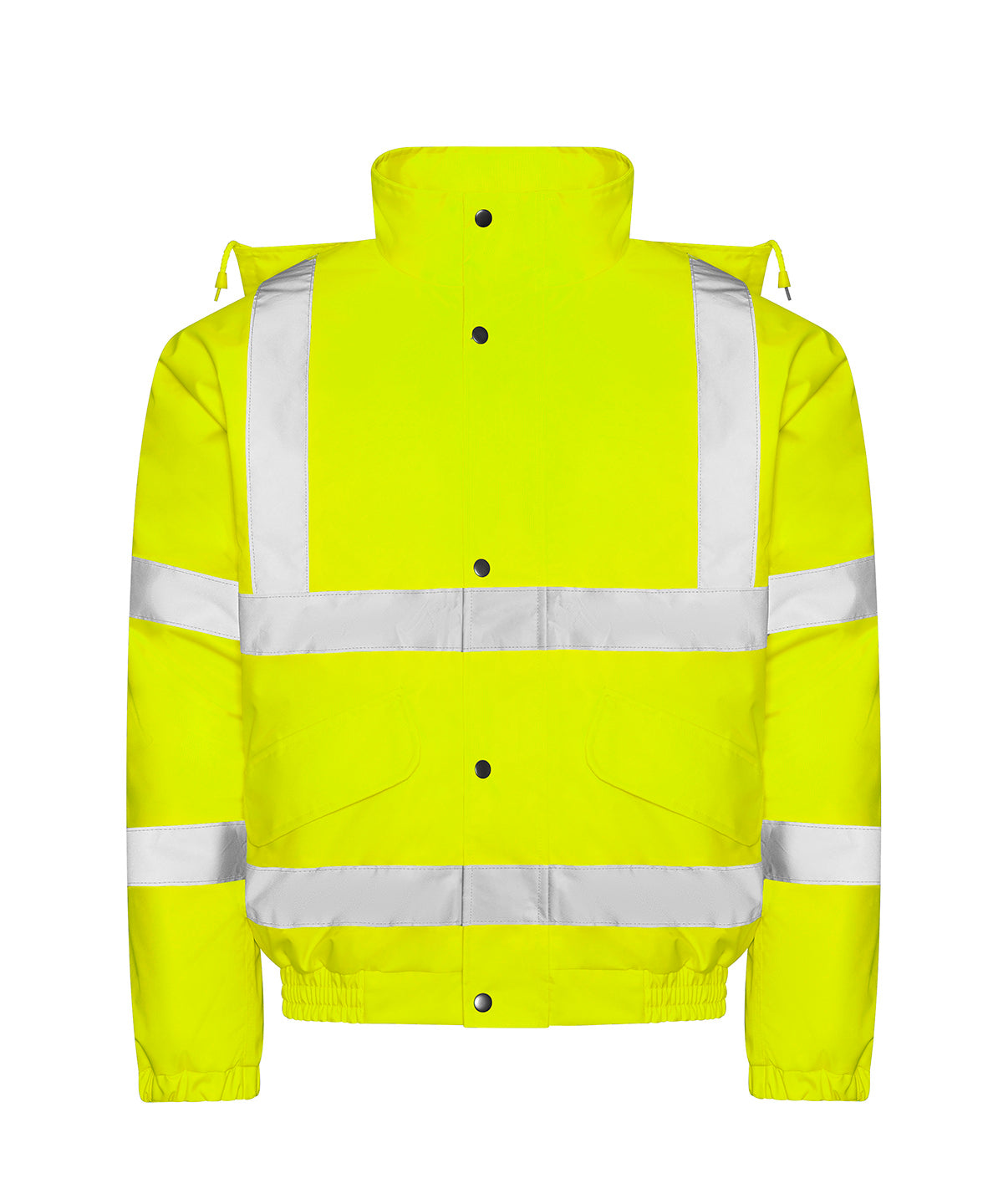 High Visibility Bomber Jacket in HV Yellow, front view