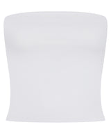Women’s Bandeau Top in White, front view