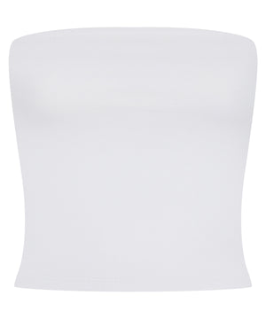 Women’s Bandeau Top in White, front view