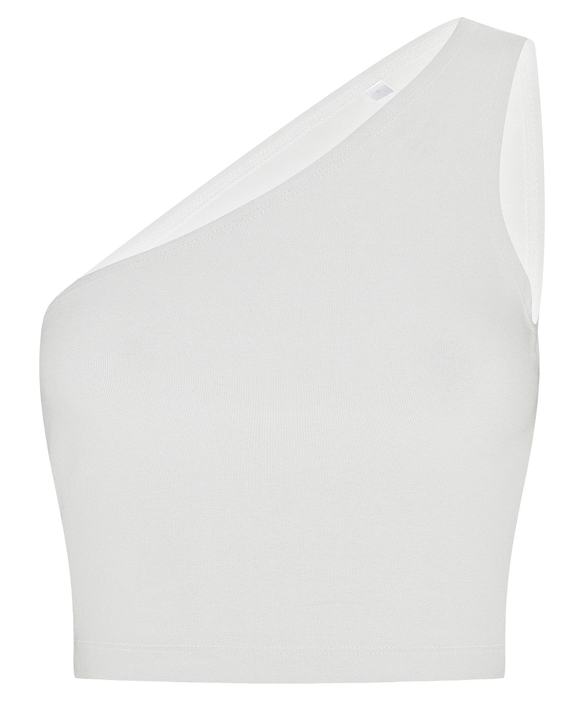 Women’s One-Shoulder Top in White, front view
