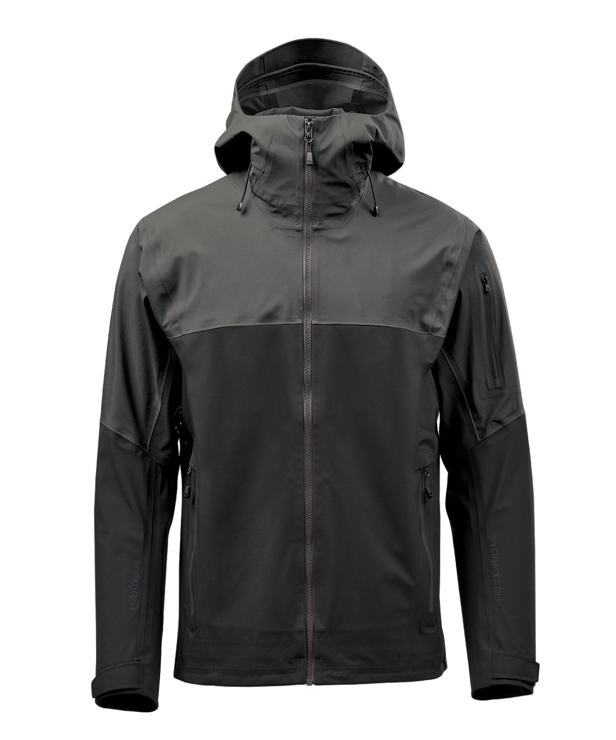Vertex Stormshell in Granite/Black, front view