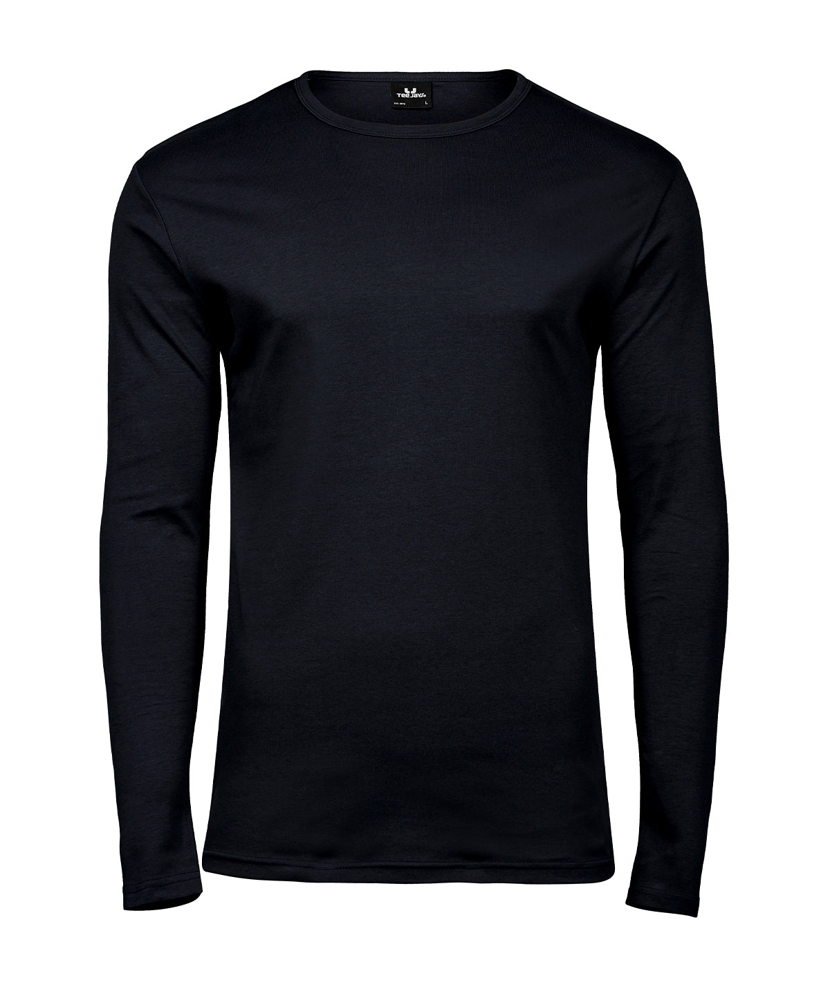 Long Sleeve Interlock Tee (530) in Black, front view