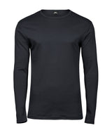 Long Sleeve Interlock Tee (530) in Dark Grey, front view