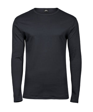 Long Sleeve Interlock Tee (530) in Dark Grey, front view