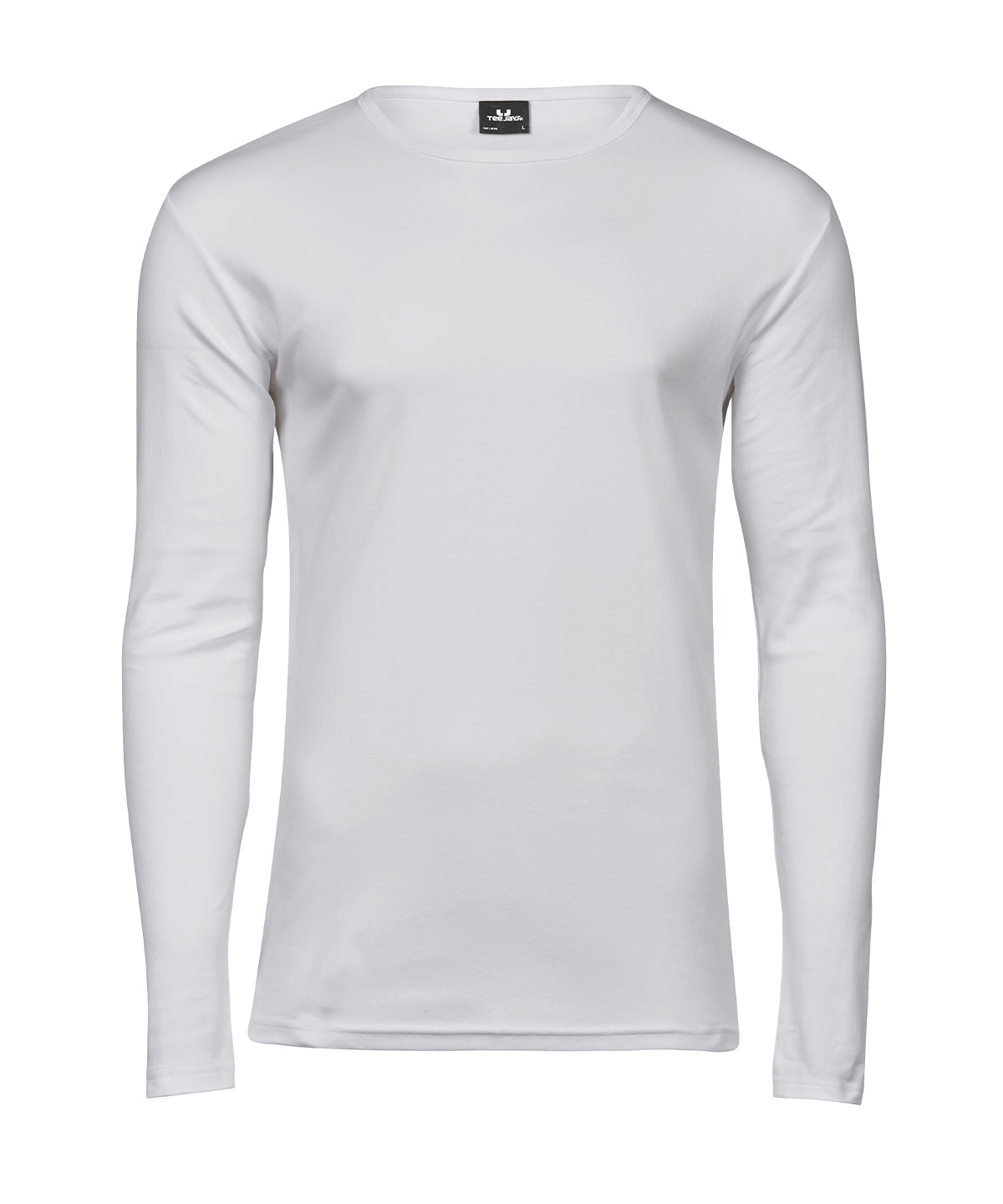 Long Sleeve Interlock Tee (530) in White, front view