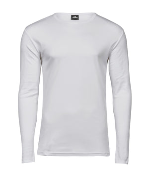 Long Sleeve Interlock Tee (530) in White, front view