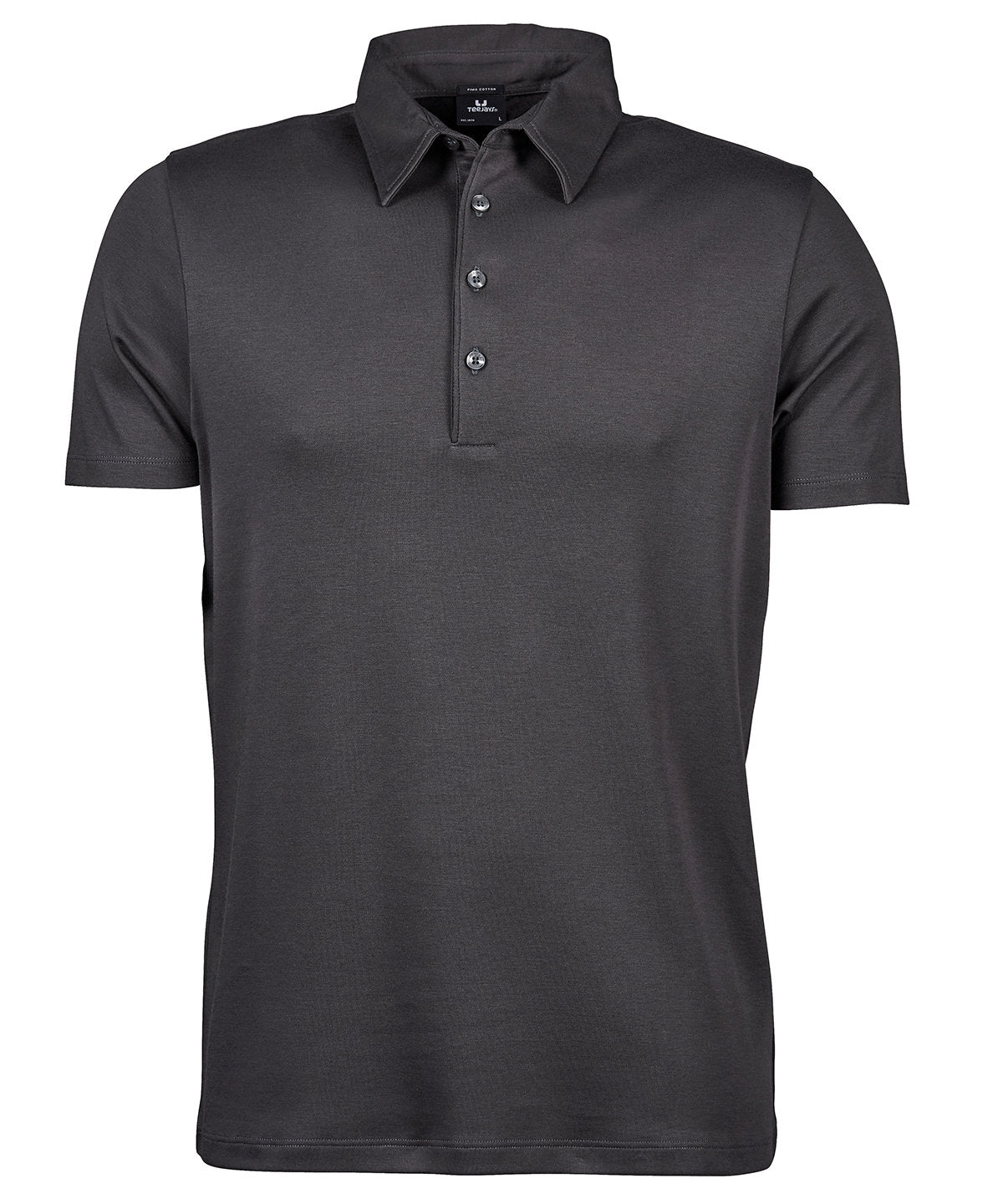Pima Cotton Polo (1440) in Dark Grey, front view