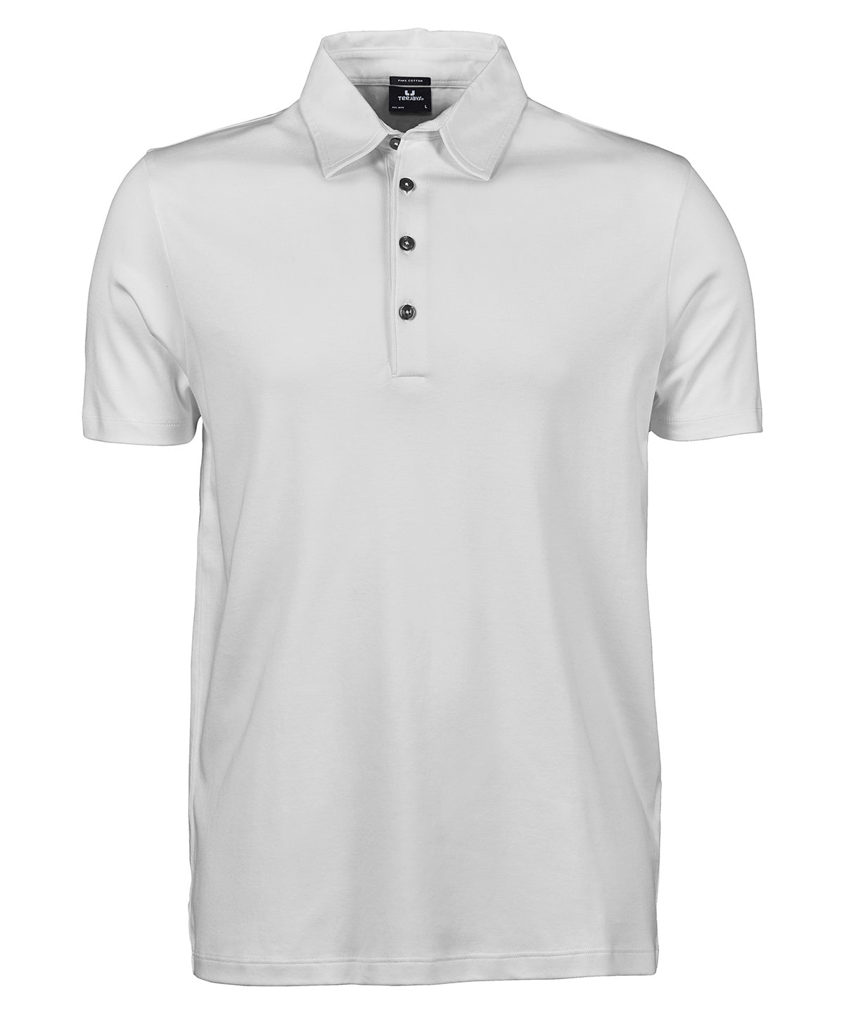 Pima Cotton Polo (1440) in White, front view