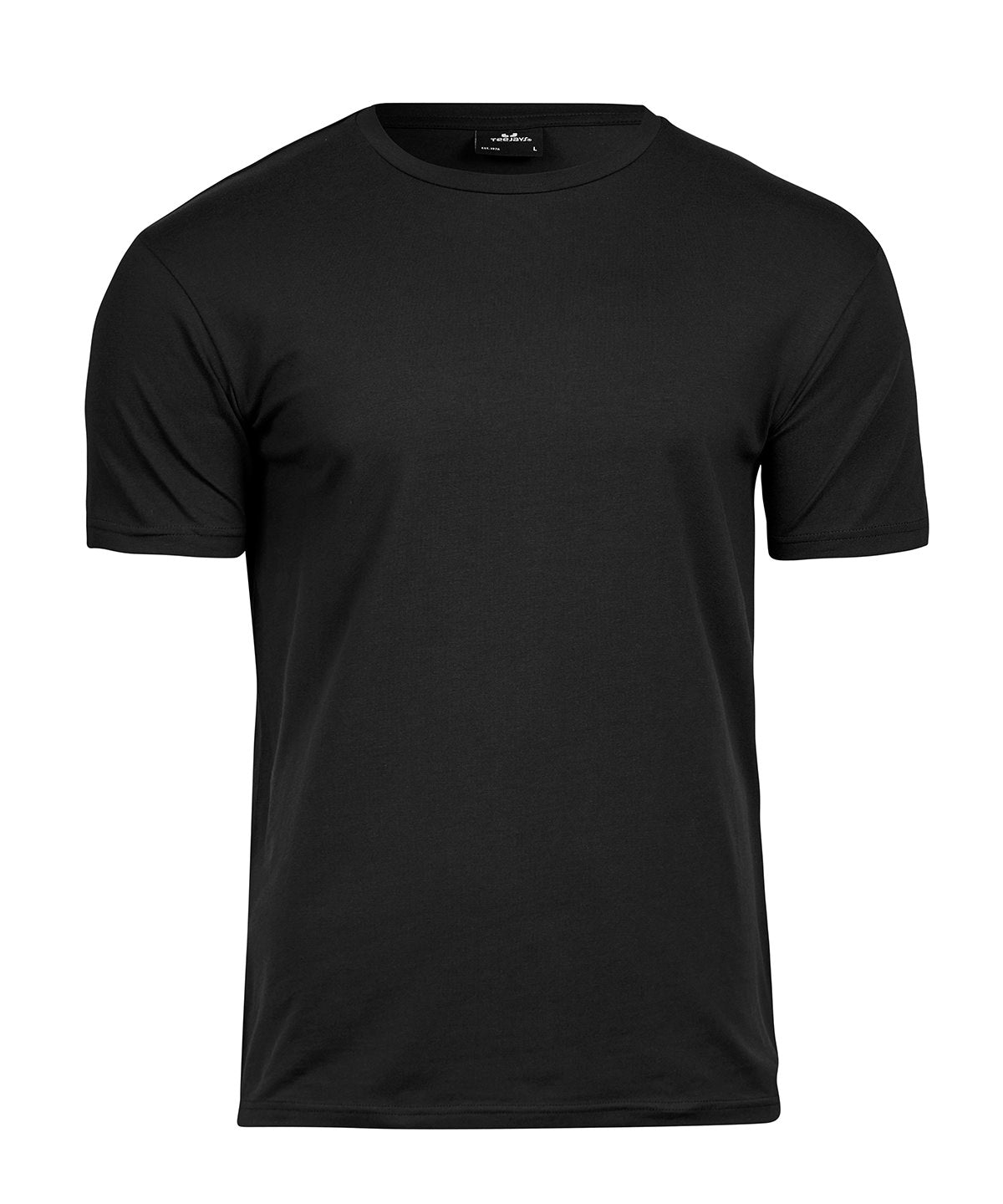 Stretch Tee (400) in Black, front view