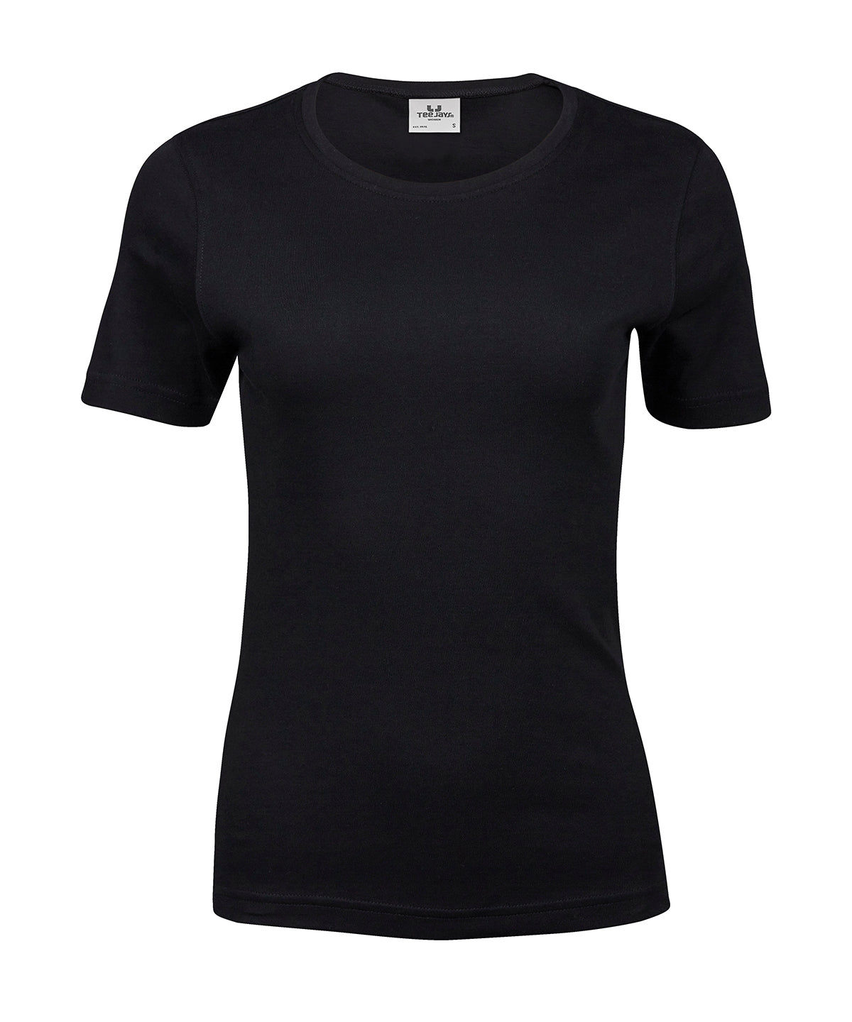 Women’s Interlock Tee (580) in Black, front view