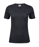 Women’s Interlock Tee (580) in Dark Grey, front view