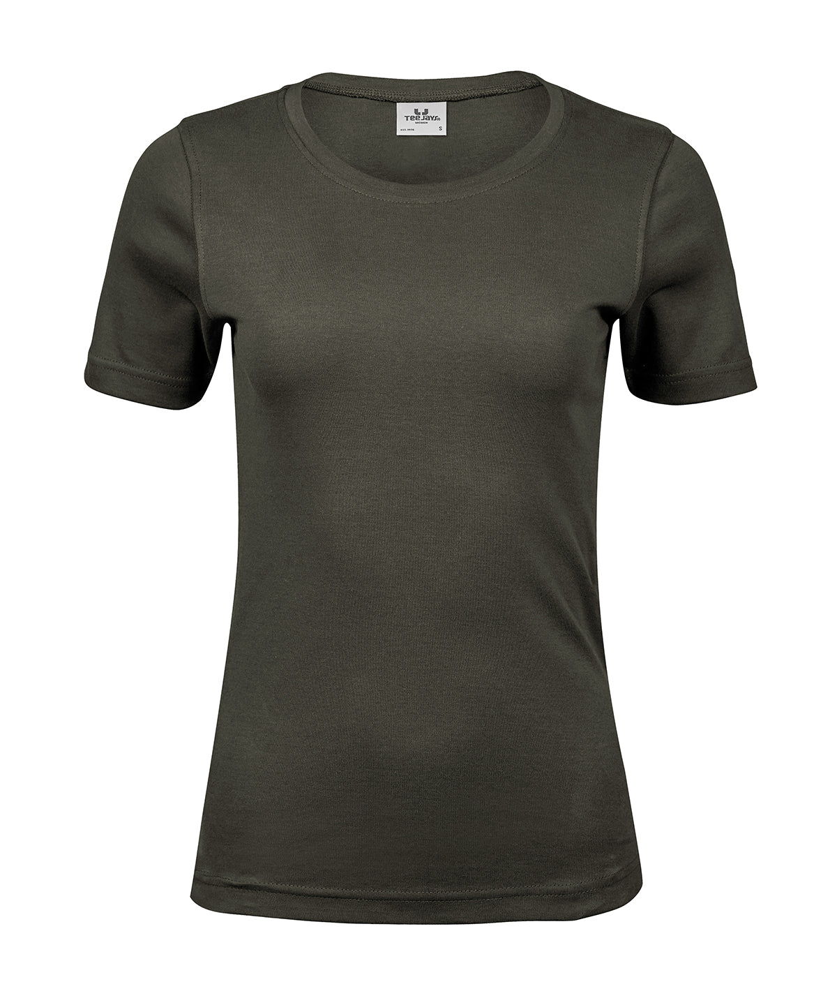 Women’s Interlock Tee (580) in Deep Green, front view