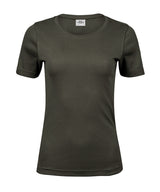 Women’s Interlock Tee (580) in Deep Green, front view