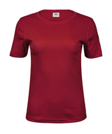 Women’s Interlock Tee (580) in Deep Red, front view