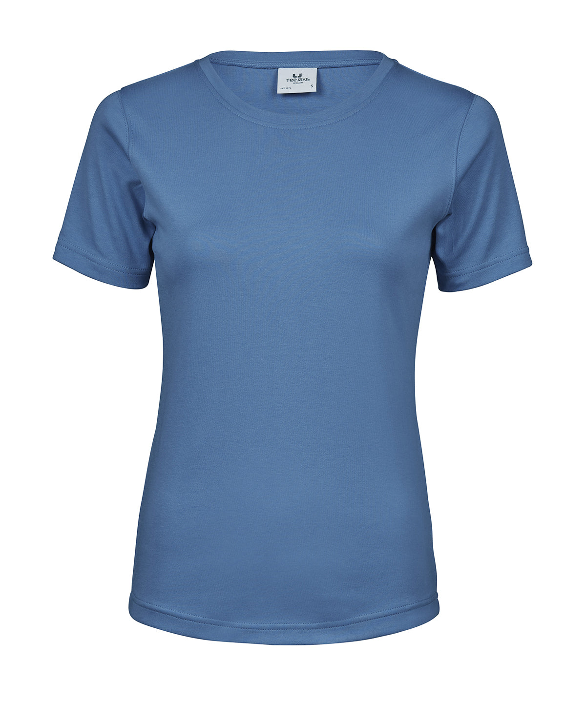 Women’s Interlock Tee (580) in Ocean Blue, front view