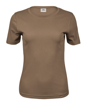 Women’s Interlock Tee (580) in Wood, front view