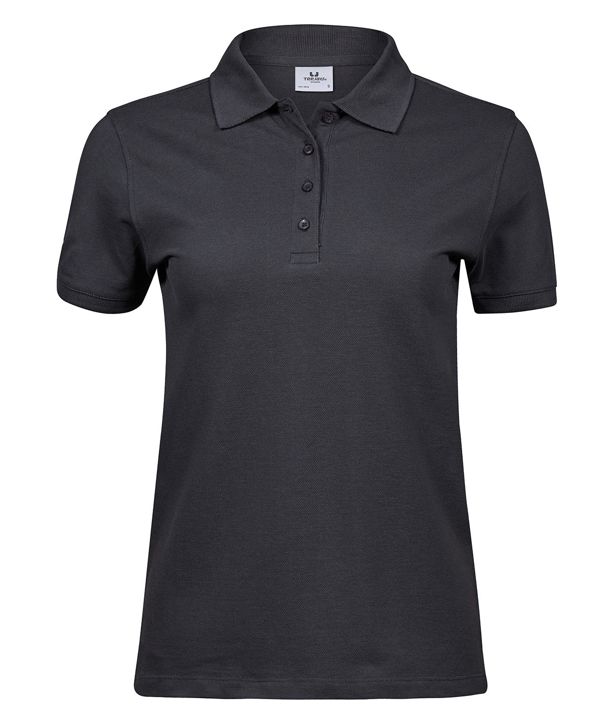 Women’s Heavy Polo (1401) in Dark Grey, front view