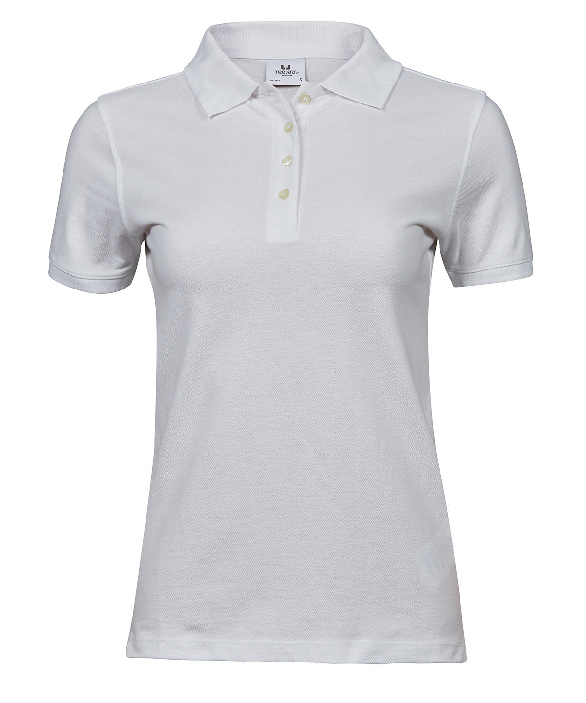 Women’s Heavy Polo (1401) in White, front view