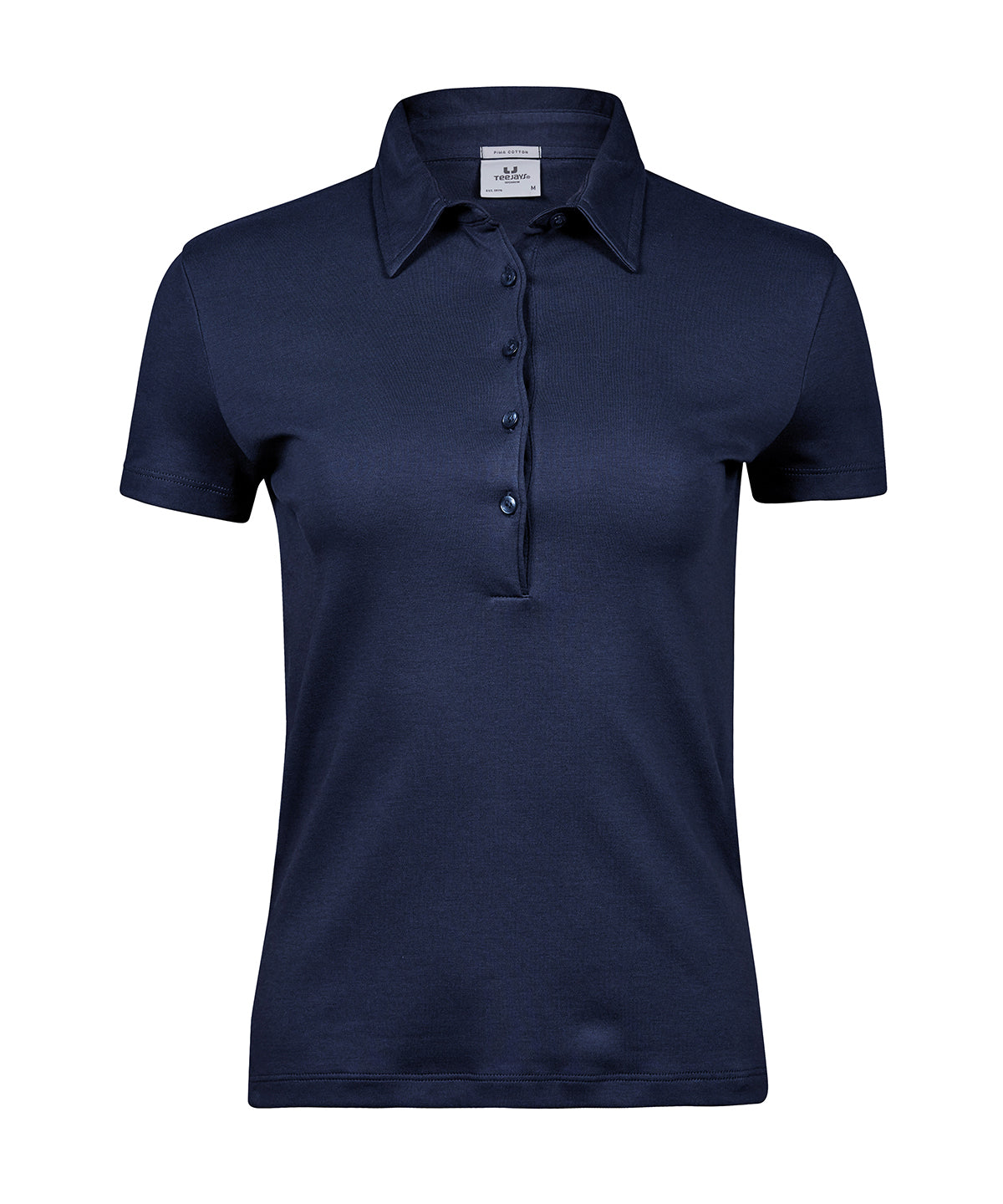 Women’s Pima Cotton Polo (1441) in Navy, front view