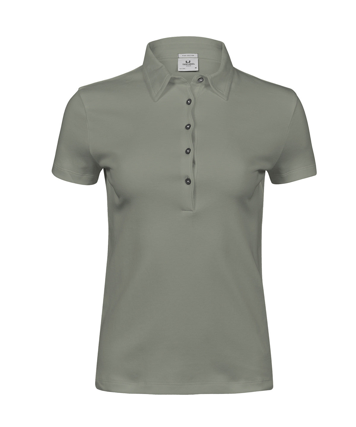 Women’s Pima Cotton Polo (1441) in Sage, front view