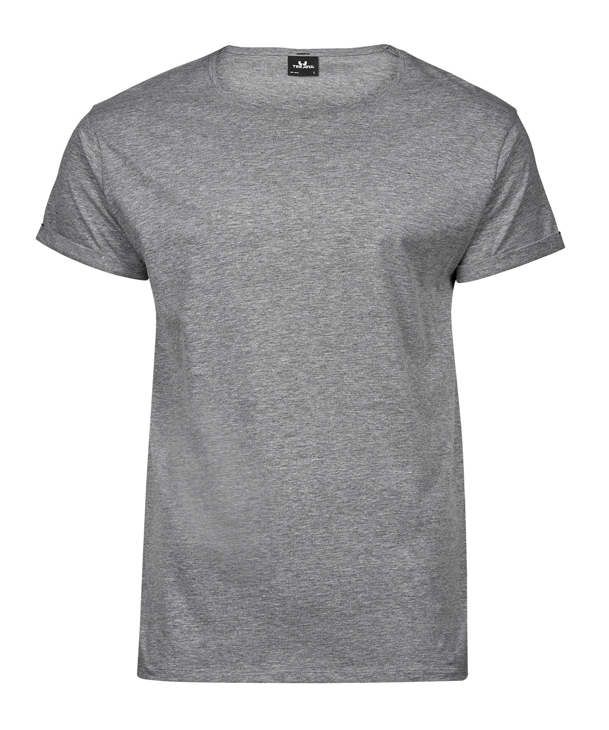 Roll-Up Tee (5062) in Heather Grey, front view