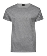 Roll-Up Tee (5062) in Heather Grey, front view