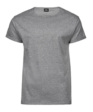 Roll-Up Tee (5062) in Heather Grey, front view