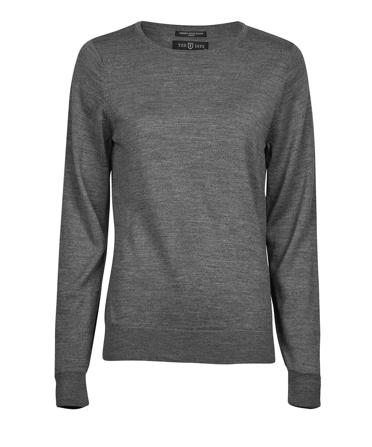 Women’s Crew Neck (6006) in Grey Melange, front view