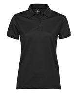 Women’s Club Polo (7001) in Black, front view