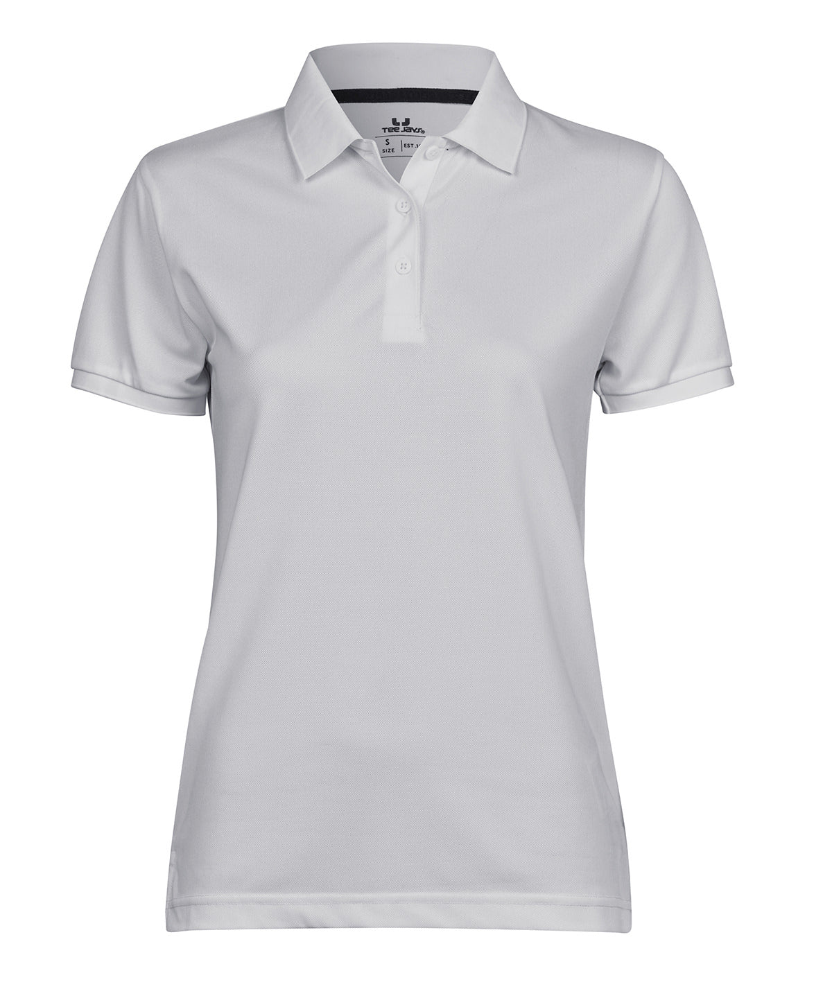 Women’s Club Polo (7001) in White, front view